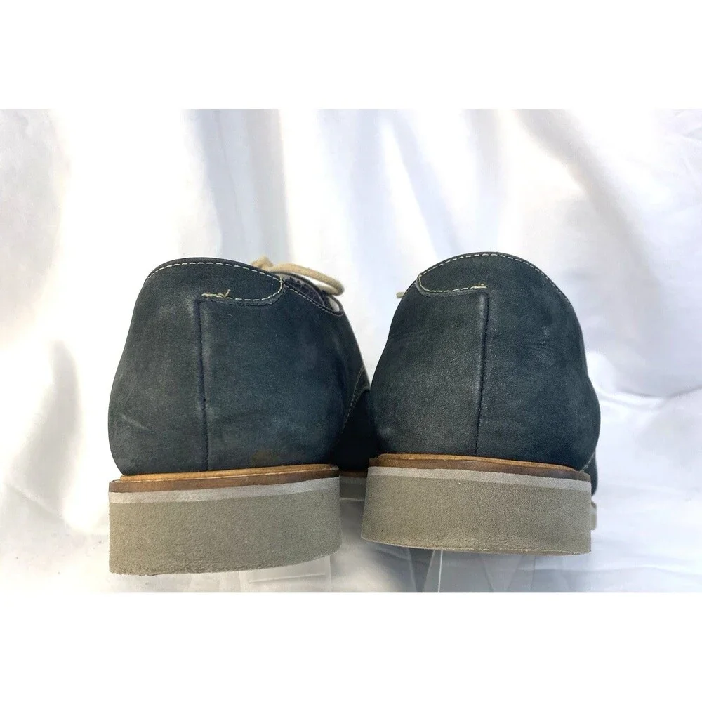 14TH & UNION Arlington Derby Shoe Men’s Sz 12 W Navy Marine Nubuck Leather FLAW